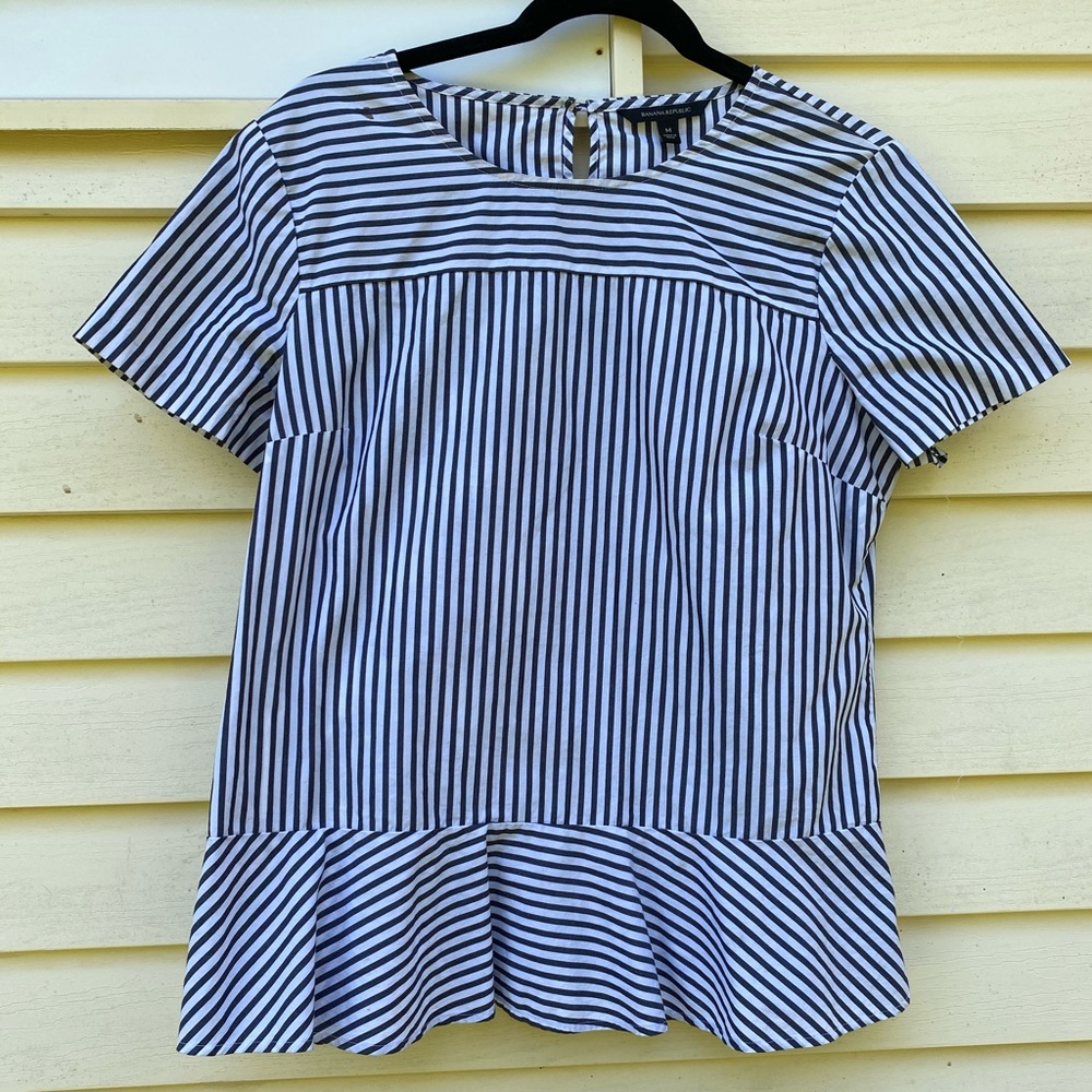 Banana Republic Striped Peplum Top